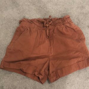 Brown paperbag shorts